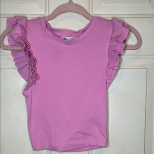 Pink Ruffled zara Top